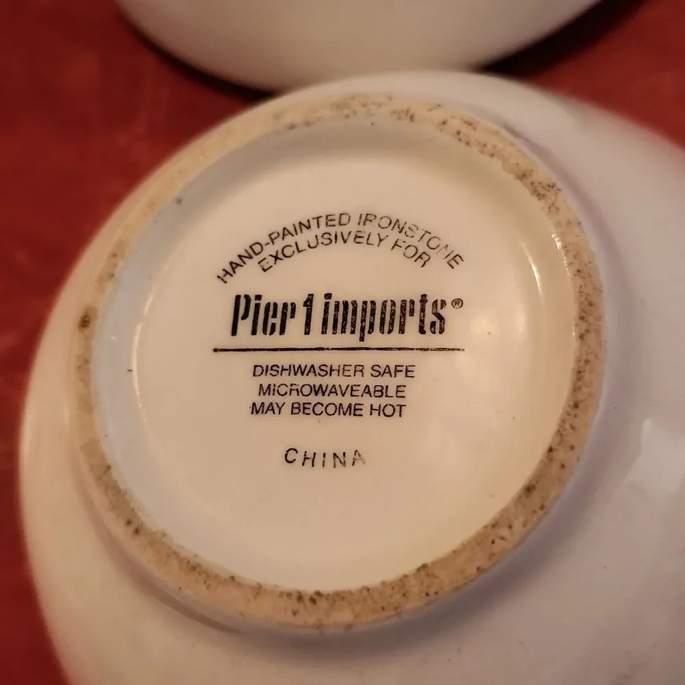 Pier 1 Onion Dish Dip Nuts Snack Set of 2